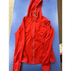 Yogalicious Womens Red Full Zip Athletic Hoodie Jacket Size Large Activewear